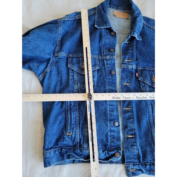 Levis Mens L Jean Jacket Trucker 70507 0214 Dark Blue VTG Retro USA Work EUC - Picture 15 of 16
